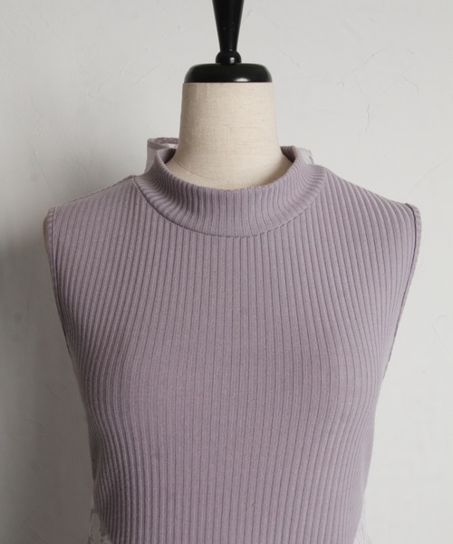 tocco closet（トッコ　クローゼット）の「【ZOZO限定】バックリボンシアーフラワードッキングワンピース（ワンピース・レディース・チャコールグレー/クリアブルー/ラベンダー・M）」の10枚目の写真