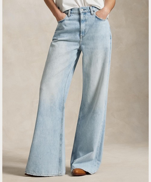 LAUREN RALPH LAUREN* ラルフ HIGH-RISE ワイド デニム 送関込 セール】ハイライズ ワイドレッグ ジーンズ（デニムパンツ