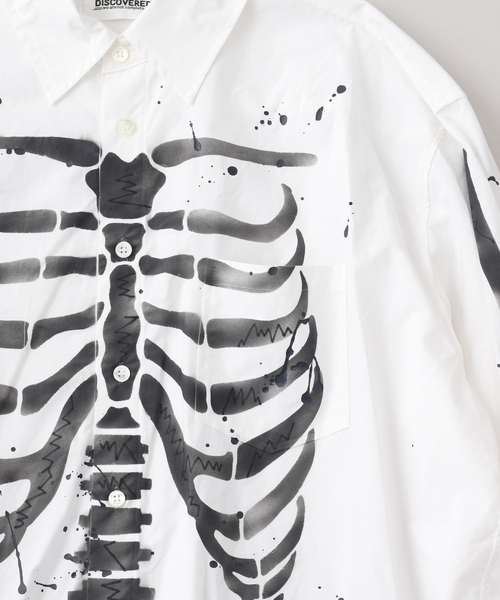 JOINT WORKS(ジョイントワークス)の「DISCOVERED / ディスカバード BONE AIR BRUSH SHIRTS(シャツ/ブラウス・メンズ・ホワイト/ブラック・3)」の4枚目の写真