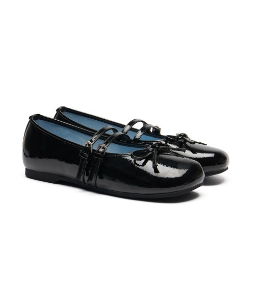 SQUARE TOE TWO STRAP MARYJANE(ENAMEL)（バレエシューズ