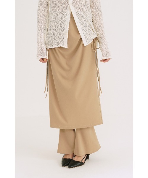 CLANE（クラネ）の「CLANE PANTS LAYRED SIDE SHIRRING SKIRT 18109-6032（その他パンツ・レディース・ブラック/ベージュ・1）」の14枚目の写真
