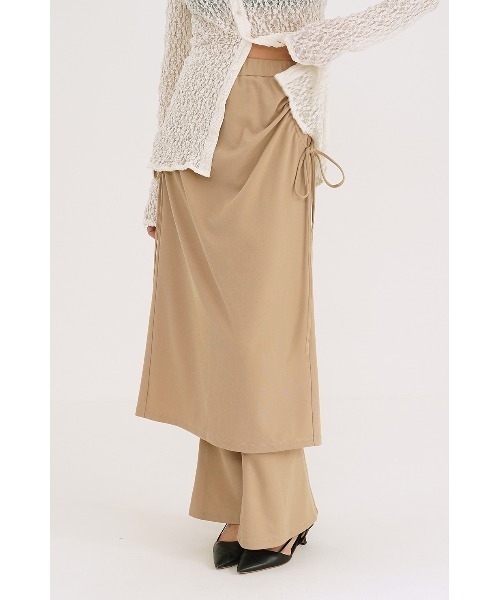 CLANE（クラネ）の「CLANE PANTS LAYRED SIDE SHIRRING SKIRT 18109-6032（その他パンツ・レディース・ブラック/ベージュ・1）」の15枚目の写真