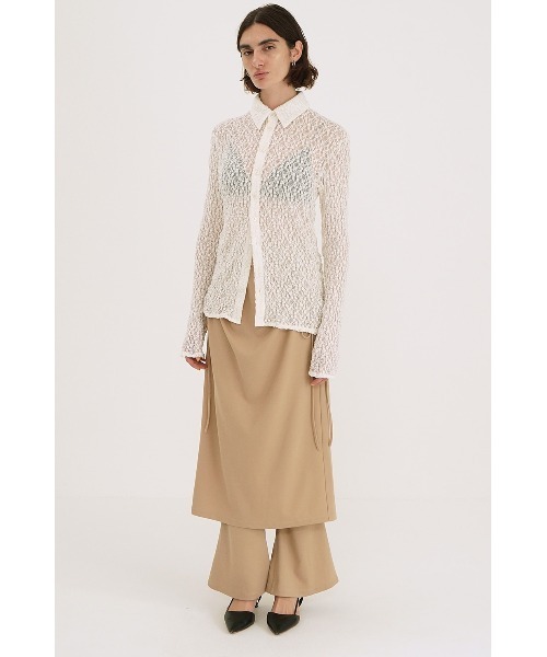 CLANE（クラネ）の「CLANE PANTS LAYRED SIDE SHIRRING SKIRT 18109-6032（その他パンツ・レディース・ブラック/ベージュ・1）」の11枚目の写真