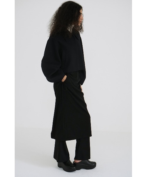 CLANE（クラネ）の「CLANE PANTS LAYRED SIDE SHIRRING SKIRT 18109-6032（その他パンツ・レディース・ブラック/ベージュ・1）」の4枚目の写真