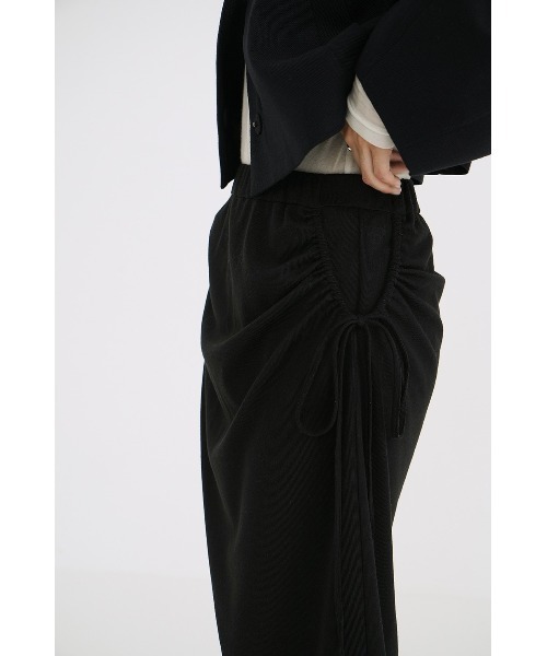 CLANE（クラネ）の「CLANE PANTS LAYRED SIDE SHIRRING SKIRT 18109-6032（その他パンツ・レディース・ブラック/ベージュ・1）」の6枚目の写真