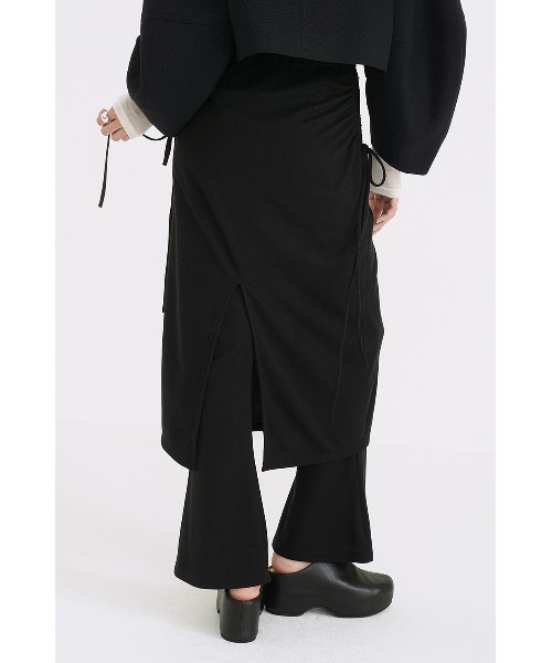 CLANE（クラネ）の「CLANE PANTS LAYRED SIDE SHIRRING SKIRT 18109-6032（その他パンツ・レディース・ブラック/ベージュ・1）」の8枚目の写真