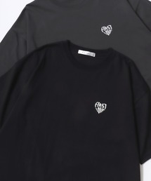 Lazar 別注 Heart Embroidery Tee/オーバーサイズ ハート柄 ロゴ ワンポイント刺繍 半袖Tシャツ/レディース メンズ