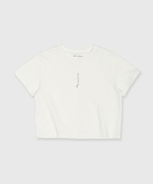 JOSE MOON(ジョゼムーン)の「MINIMUM LOGO TSHIRT2/ミニマムロゴTシャツ(Tシャツ/カットソー・レディース・チャコールグレー/ホワイト/ブラック・FREE)」の7枚目の写真
