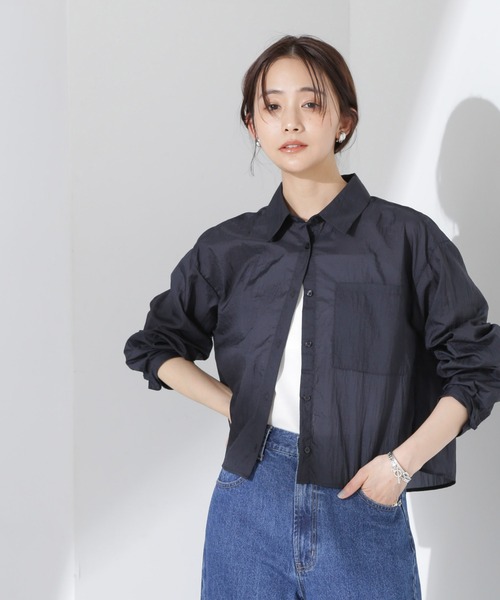 セール】ナイロンタッサークロップドシャツ（セットアップ可）（シャツ