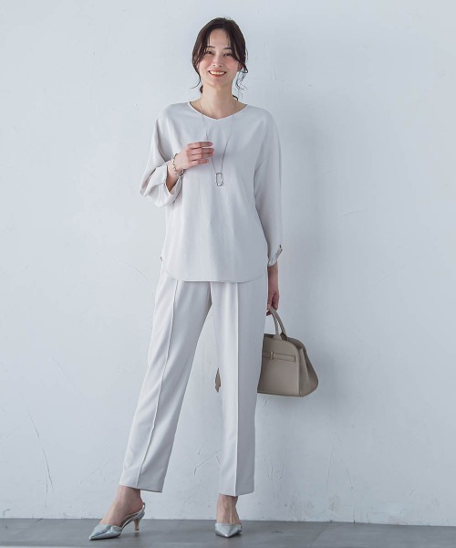 LAUTREAMONT(ロートレアモン)の「キレイ×リラックス アムンゼンテーパードパンツ≪洗濯機で洗える≫(スラックス・レディース・ベージュ/ブラック/チャコールグレー/ライトブルー・7号/9号/11号)」の12枚目の写真