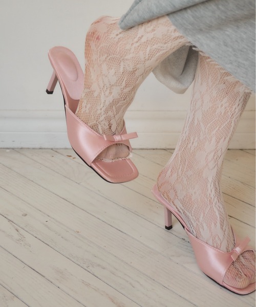 Birthday room（バースデイルーム）の「スクエアリボンミュールサンダル/square mule sandal（サンダル・レディース・シルバー/ピンク/ブラック・SMALL/MEDIUM/LARGE）」の17枚目の写真