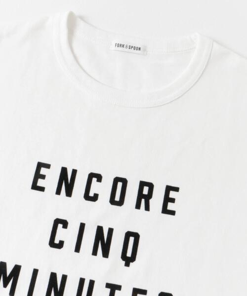 FORK&SPOON(フォークアンドスプーン)の「FORK&SPOON フロッキーロゴTシャツ(Tシャツ/カットソー・レディース・グレー系その他/アイボリー/スミクロ/オフホワイト・1)」の15枚目の写真