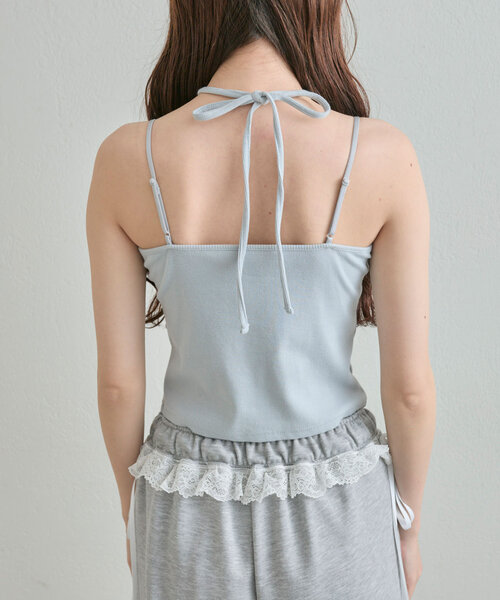 OLIVE des OLIVE（オリーブデオリーブ）の「ribbonフリルキャミソール（キャミソール・レディース・サックスブルー/ブラック/オフホワイト・FREE）」の8枚目の写真