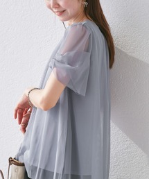 ROPE' PICNIC（ロペピクニック）の「Cutee チュールドッキングツイストスリーブトップス/リンクコーデ（Tシャツ/カットソー）」