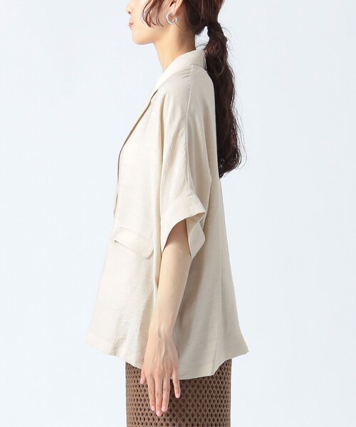 BEAMS HEART（ビームスハート）の「フレンチスリーブ ジャケット（テーラードジャケット・レディース・ブラウン系その他3/ベージュ/ブラック・FREE）」の15枚目の写真