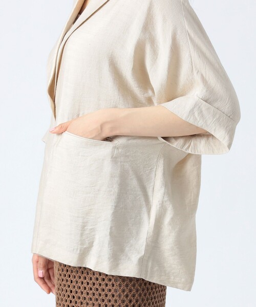 BEAMS HEART（ビームスハート）の「フレンチスリーブ ジャケット（テーラードジャケット・レディース・ブラウン系その他3/ベージュ/ブラック・FREE）」の18枚目の写真