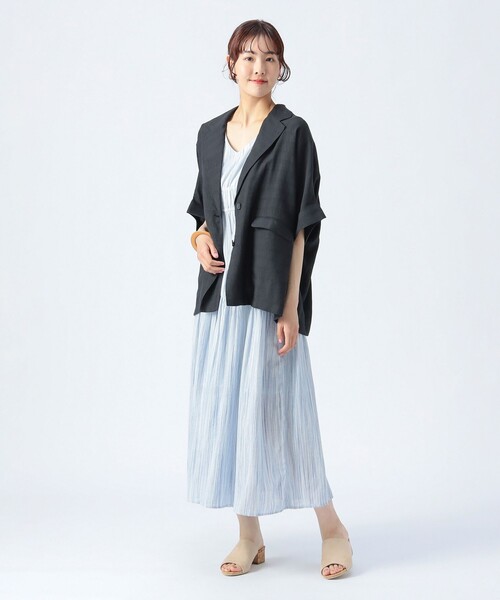 BEAMS HEART（ビームスハート）の「フレンチスリーブ ジャケット（テーラードジャケット・レディース・ブラウン系その他3/ベージュ/ブラック・FREE）」の20枚目の写真