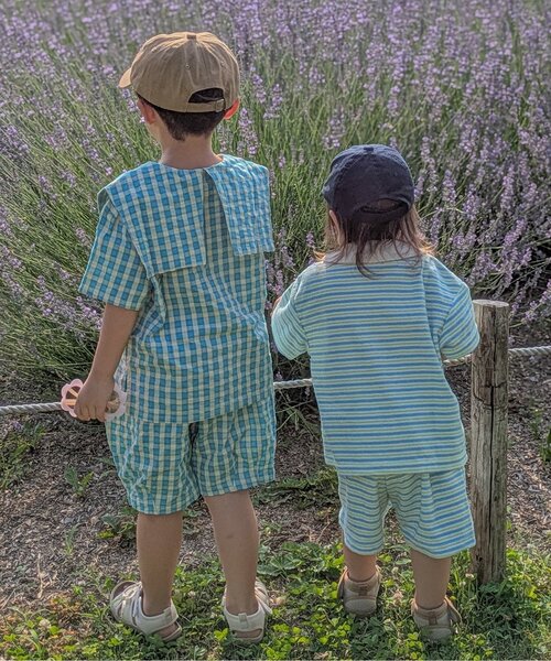 BREEZE（ブリーズ）の「【セットアップ可/WEB限定】チェックセーラー半袖シャツ（シャツ/ブラウス・キッズ・ピンク/イエロー/ブルー・110/120/130/140/90/100）」の5枚目の写真