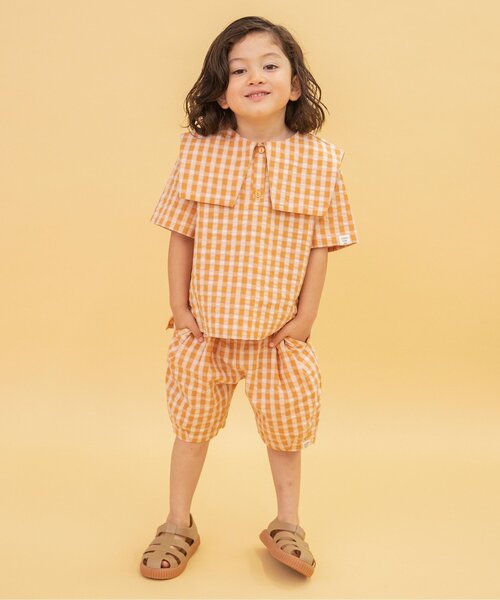 BREEZE（ブリーズ）の「【セットアップ可/WEB限定】チェックセーラー半袖シャツ（シャツ/ブラウス・キッズ・ピンク/イエロー/ブルー・110/120/130/140/90/100）」の7枚目の写真