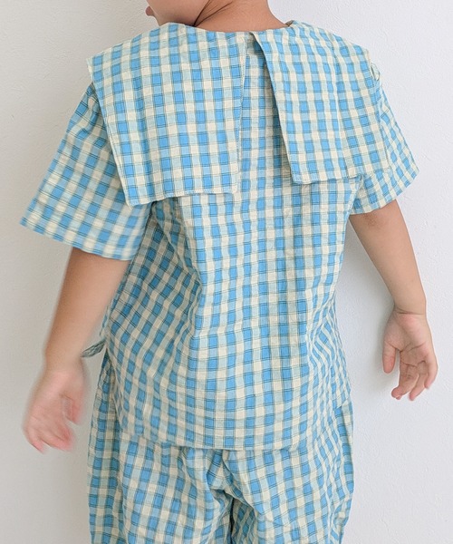 セール】【セットアップ可/WEB限定】チェックセーラー半袖シャツ