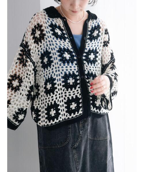 SM2（エスエムツー）の「【動画あり】マシンクロシェシャツカーディガン（カーディガン/ボレロ・レディース・クリーム/ブラック/グレー/オレンジ・F）」の9枚目の写真