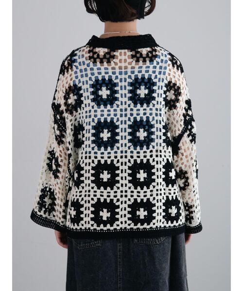 SM2（エスエムツー）の「【動画あり】マシンクロシェシャツカーディガン（カーディガン/ボレロ・レディース・クリーム/ブラック/グレー/オレンジ・F）」の14枚目の写真