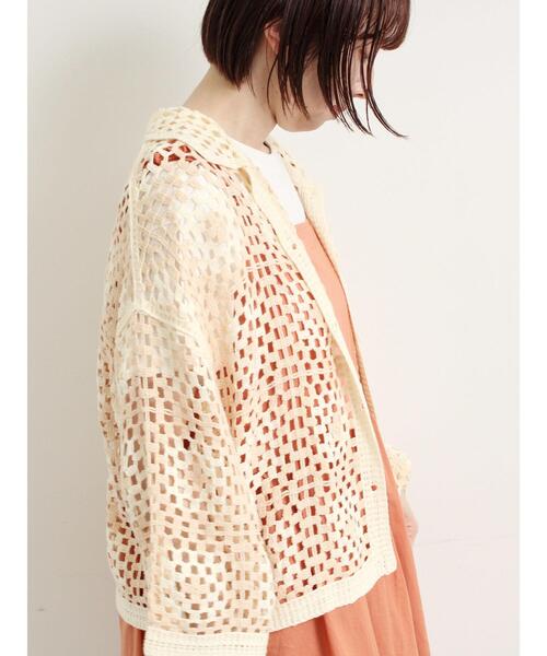 SM2（エスエムツー）の「【動画あり】マシンクロシェシャツカーディガン（カーディガン/ボレロ・レディース・クリーム/ブラック/グレー/オレンジ・F）」の21枚目の写真