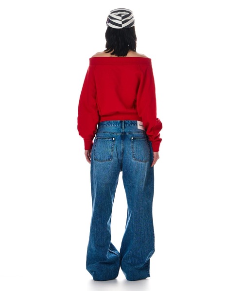 BEEDEN(ビーデン)の「OFF SHOULDER SIDE ZIP TOPS(Tシャツ/カットソー・レディース・レッド・FREE)」の9枚目の写真