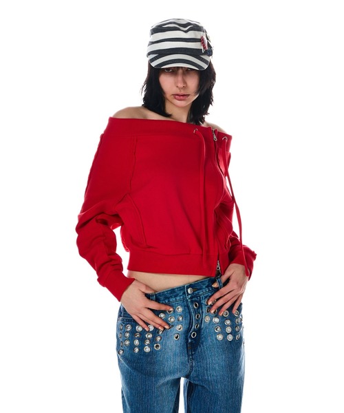 OFF SHOULDER SIDE ZIP TOPS（Tシャツ/カットソー）｜BEEDEN（ビーデン