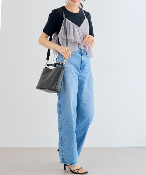 MIAN （ミアン）の「【MIAN】メッシュハンドル 2wayバッグ ショルダー付 フェイクレザー バケツバッグ / 2251-297-1（ショルダーバッグ・レディース・ブラック/ブルー/アイボリー・FREE）」の8枚目の写真