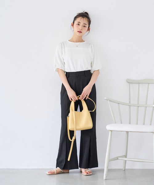 mil(ミル)の「センタープリーツ フレアパンツ(その他パンツ・レディース・ブラック/グレイッシュベージュ/ブラウン・S-Short/M-Short/S-Regular/M-Regular)」の19枚目の写真