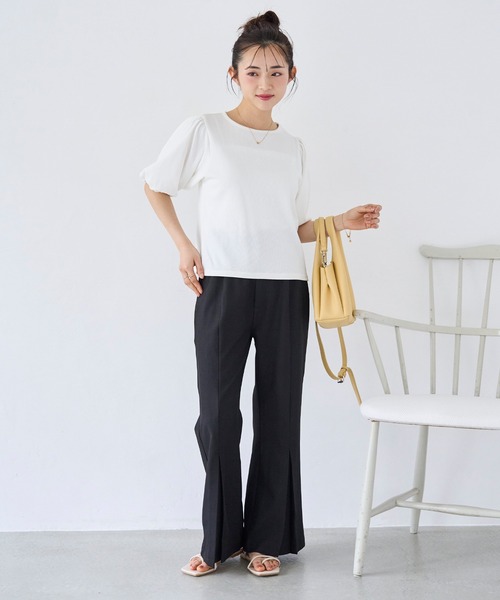 mil(ミル)の「センタープリーツ フレアパンツ(その他パンツ・レディース・ブラック/グレイッシュベージュ/ブラウン・S-Short/M-Short/S-Regular/M-Regular)」の22枚目の写真
