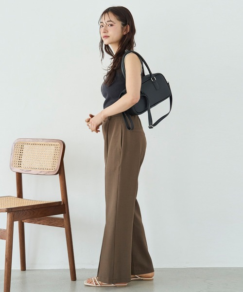 mil(ミル)の「センタープリーツ フレアパンツ(その他パンツ・レディース・ブラック/グレイッシュベージュ/ブラウン・S-Short/M-Short/S-Regular/M-Regular)」の8枚目の写真