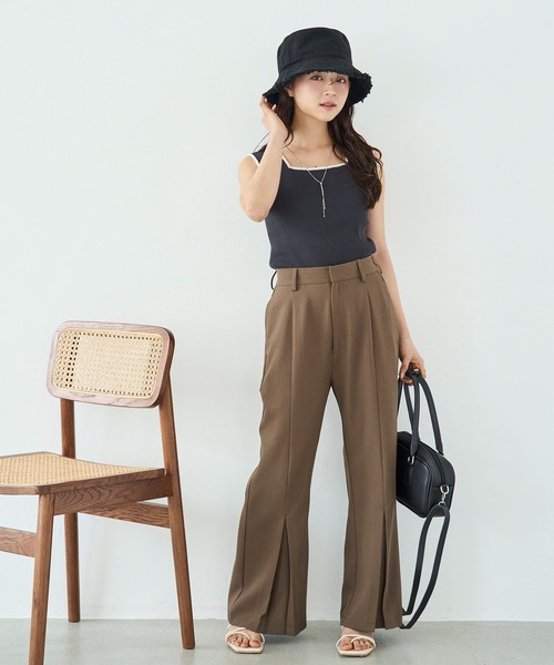 mil(ミル)の「センタープリーツ フレアパンツ(その他パンツ・レディース・ブラック/グレイッシュベージュ/ブラウン・S-Short/M-Short/S-Regular/M-Regular)」の11枚目の写真