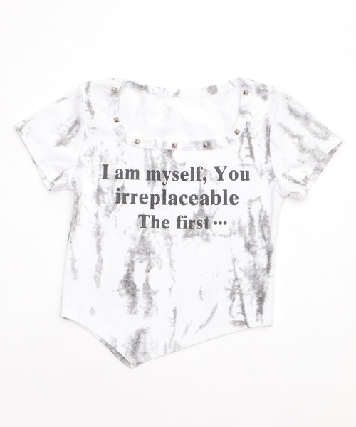 Figments（フィグメンツ）の「ネックラインスタッズピチＴ（Tシャツ/カットソー・レディース・ホワイト/ブラック・FREE）」の9枚目の写真