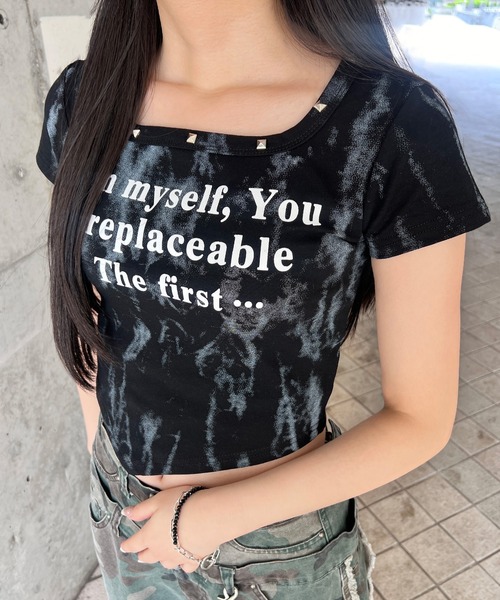 Figments（フィグメンツ）の「ネックラインスタッズピチＴ（Tシャツ/カットソー・レディース・ホワイト/ブラック・FREE）」の19枚目の写真