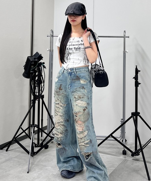 Figments（フィグメンツ）の「ネックラインスタッズピチＴ（Tシャツ/カットソー・レディース・ホワイト/ブラック・FREE）」の17枚目の写真