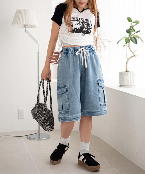 WEGO（ウィゴー）の「WEGO/2WAYデニムカーゴパンツ（デニムパンツ・レディース・ブラック系2/スカイブルー/ブラック系3・FREE）」の5枚目の写真