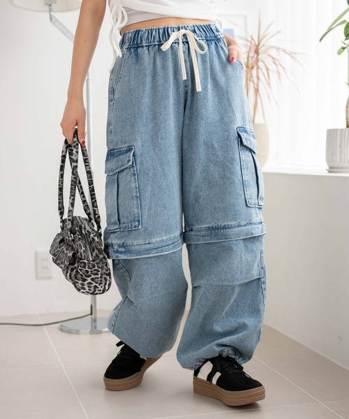 WEGO（ウィゴー）の「WEGO/2WAYデニムカーゴパンツ（デニムパンツ・レディース・ブラック系2/スカイブルー/ブラック系3・FREE）」の16枚目の写真