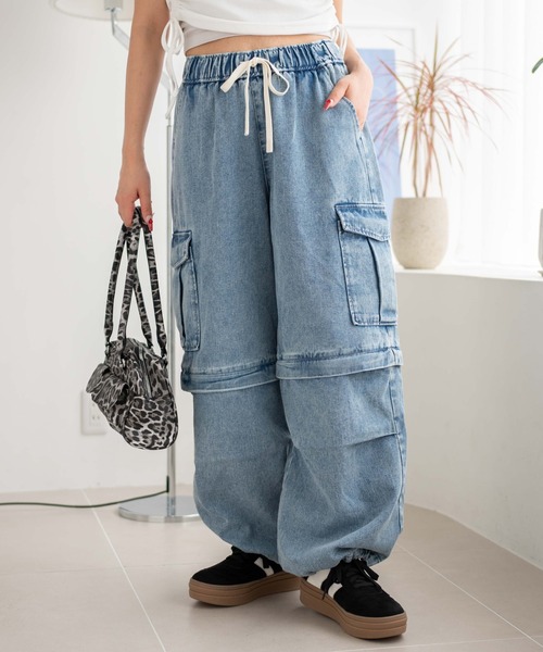 WEGO（ウィゴー）の「WEGO/2WAYデニムカーゴパンツ（デニムパンツ・レディース・ブラック系2/スカイブルー/ブラック系3・FREE）」の17枚目の写真