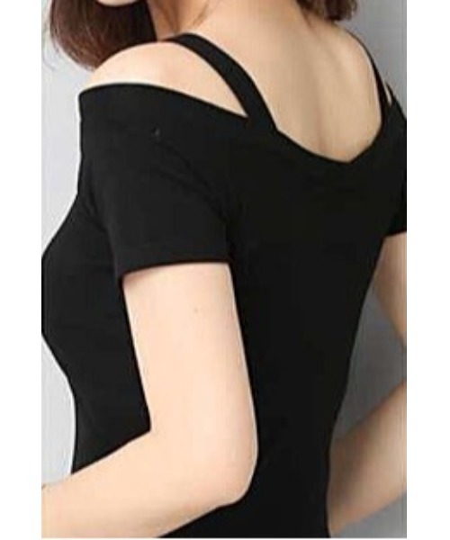 LAUTRE COTE(ロウトレコウト)の「オフショルダーサスペンダーTEE(Tシャツ/カットソー・レディース・ブラック/ホワイト・LARGE/MEDIUM/X-LARGE)」の3枚目の写真