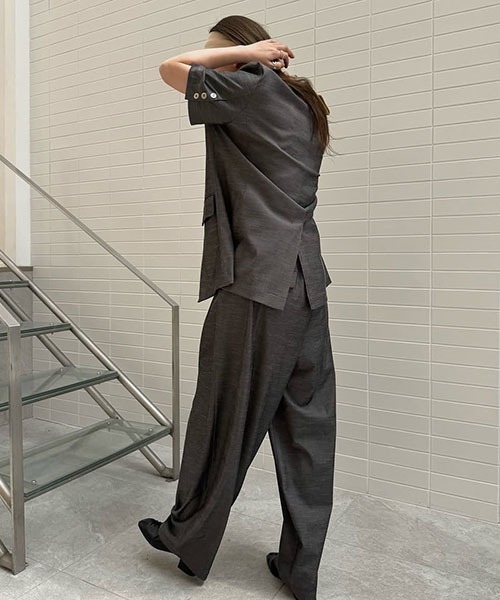 WILLFULLY（ウィルフリー）の「half sleeve slub mix tailored JK（テーラードジャケット・レディース・ブラック/インディゴブルー/その他・FREE）」の10枚目の写真