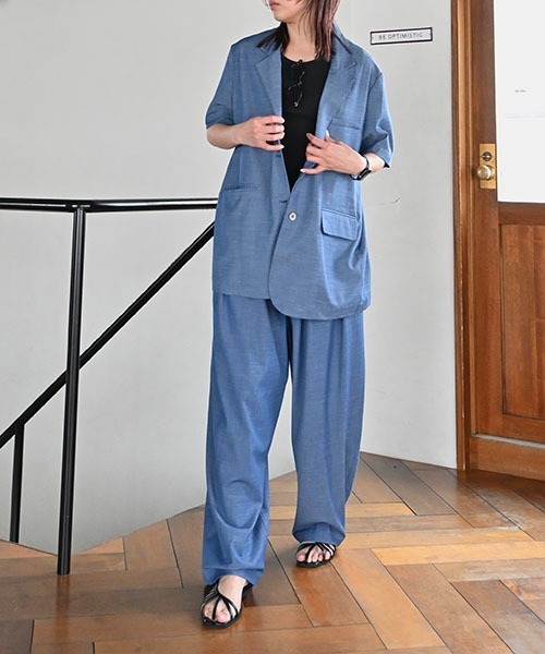 WILLFULLY（ウィルフリー）の「half sleeve slub mix tailored JK（テーラードジャケット・レディース・ブラック/インディゴブルー/その他・FREE）」の17枚目の写真