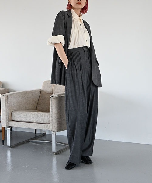 WILLFULLY（ウィルフリー）の「half sleeve slub mix tailored JK（テーラードジャケット・レディース・ブラック/インディゴブルー/その他・FREE）」の20枚目の写真