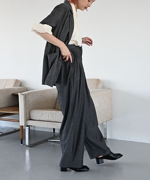 WILLFULLY（ウィルフリー）の「half sleeve slub mix tailored JK（テーラードジャケット・レディース・ブラック/インディゴブルー/その他・FREE）」の21枚目の写真