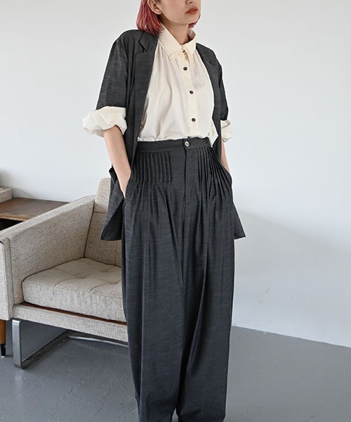 WILLFULLY（ウィルフリー）の「half sleeve slub mix tailored JK（テーラードジャケット・レディース・ブラック/インディゴブルー/その他・FREE）」の22枚目の写真