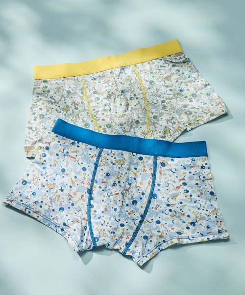 une nana cool（ウンナナクール）の「MADE WITH LIBERTY FABRIC メンズパンツ（ボクサーパンツ・メンズ・ミント/クリアレッド/コバルトブルー/レモンイエロー・L/M）」の3枚目の写真