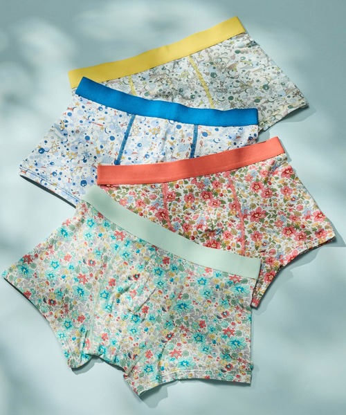 une nana cool（ウンナナクール）の「MADE WITH LIBERTY FABRIC メンズパンツ（ボクサーパンツ・メンズ・ミント/クリアレッド/コバルトブルー/レモンイエロー・L/M）」の2枚目の写真