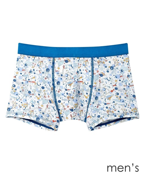 une nana cool（ウンナナクール）の「MADE WITH LIBERTY FABRIC メンズパンツ（ボクサーパンツ・メンズ・ミント/クリアレッド/コバルトブルー/レモンイエロー・L/M）」の8枚目の写真