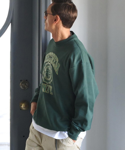 THEOREM(セオレム)の「msw1688-Printed College Sweat スウェット(スウェット・メンズ・グリーン/ミックスグレー/ブラック・XXL/XXXL/XL/M/L)」の15枚目の写真